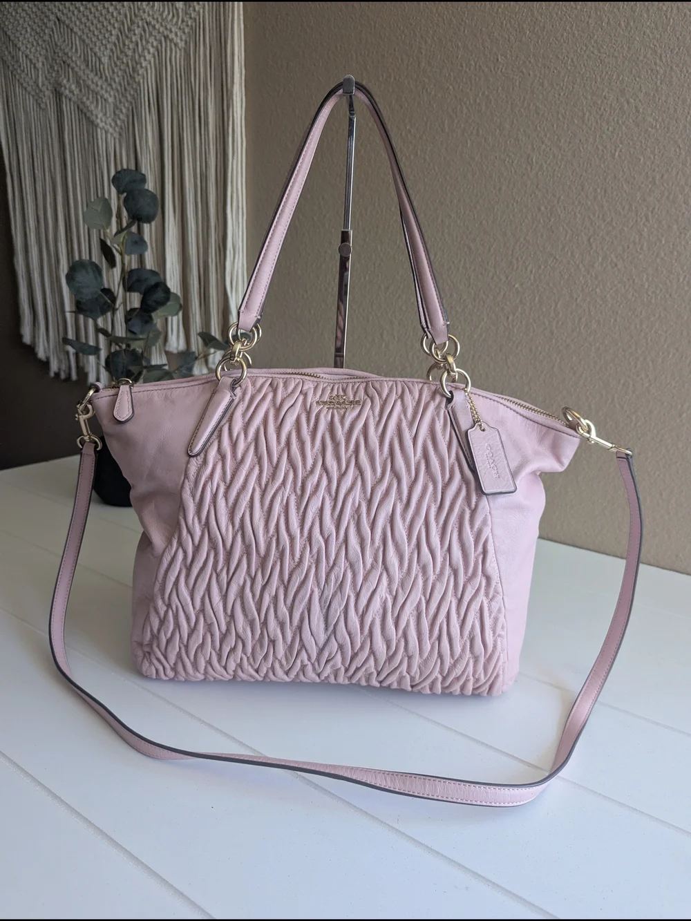 Coach Pink Quilted Tote Bag - Soft Pink Shoulder Bag